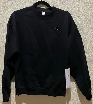MNWT Alo Yoga Accolade Crew Neck Pullover Black Size XXS Oversized thumbnail 1
