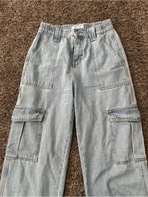 Wax Jean Sky Blue Denim Cargo Size Small 0093 thumbnail 2