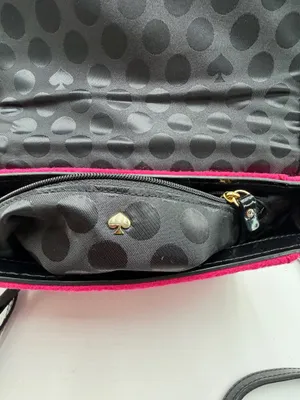 Vintage Kate Spade New York Pink Red Felt Crossbody Bag Gold Hardware thumbnail 3