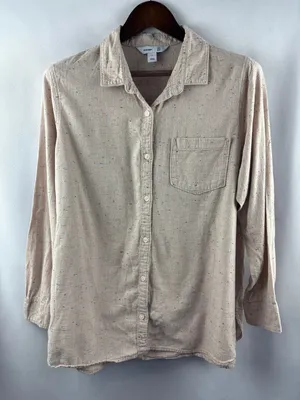 Women’s Old Navy XL Beige Button Up w/ Multicolored Details thumbnail 1