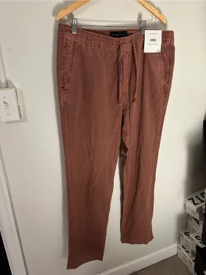 NWT Abercrombie and Fitch loose linen pants brown xl long thumbnail 2