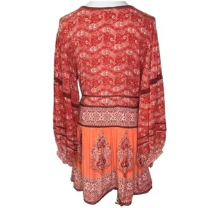 Free People Women's Revolve Luna Scarf Printed Boho Dress Small NWT v6x thumbnail 7