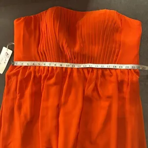 Women’s Orange Short Chiffon Formal Dress Strapless Zip Back Size XXXL NWT thumbnail 3
