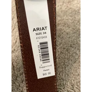 New Ariat Brown Basketweave Leather Western Concho Belt Size 38 thumbnail 2