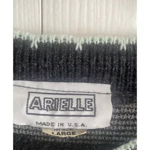 Arielle Vintage Floral Plaid Sweater Womens Size Large Gray Knit Y2K USA thumbnail 4