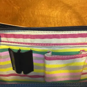 Vintage Kate Spade leather & clothe shoulder purse clutch bag thumbnail 10