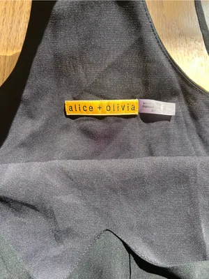 Alice + Olivia Fierra Black Silk Blend Racerback Y-Back Slip Dress Size S / P thumbnail 5