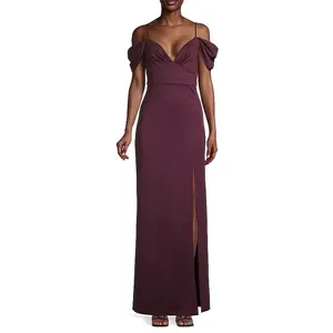 Sachin & Babi Brittany Stretch Crepe Cold-Shoulder Gown Size‎ 6 Deep Wine NWT thumbnail 2