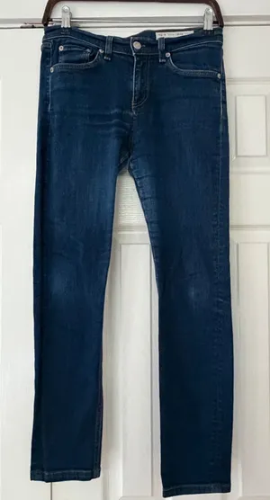 Rag & Bone High Rise Skinny Jeans Dark Indigo Blue‎ Denim Made in USA Size 28 thumbnail 1