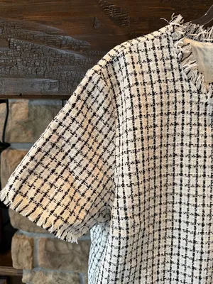 Ann Taylor Tweed Fringe Trim Top NWT thumbnail 2