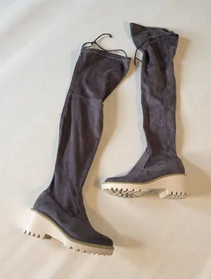 NICOLE MILLER Gray Over the Knee Boots Size 7.5 thumbnail 1