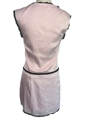 MORE TO COME Rory Skirt Set in Pink Black Medium New Womens Dressy Satin thumbnail 6