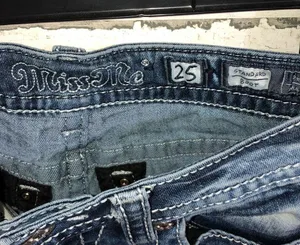Miss me jeans standard boot cut size 25 white wash color distressed western jean thumbnail 7