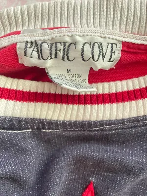 Pacific Cove Vintage 90s Y2K Pullover Star Striped Tunic Sweatshirt Nautical USA thumbnail 2