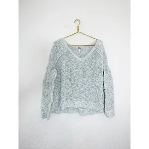 Free People Songbird Shaggy Knit Pullover Sweater Chunky Oversize Medium Seafoam thumbnail 4