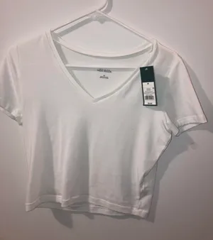 Wild Flower White V Neck Crop Top thumbnail 2