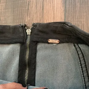 Free People Modern Femme Denim Mini Skirt Black High Waisted Zip Back Size 26 thumbnail 4