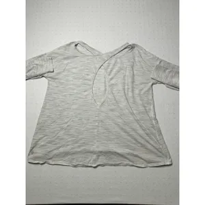Lululemon Rest Less Long Sleeve Top Gray Cutout Back Women’s Large thumbnail 2