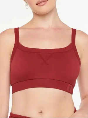 Savage x Fenty Size XL 14 16 Red Essential Fleece Bralette Crop Tank Top thumbnail 1