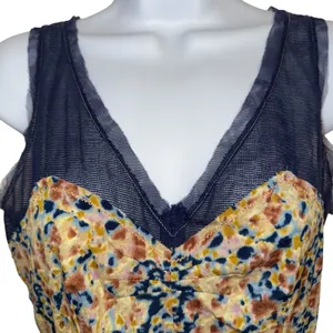 URBAN OUTFITTERS STARING AT STARS‎ Print V-Neck Mesh Trim Sleeveless Dress EUC 4 thumbnail 3