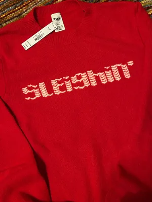 Victoria’s Secret Crewneck knit sweater size medium holiday collection thumbnail 3