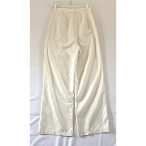 Ronny Kobo Tornby Cream Ivory Wide Leg‎ Pleated High Waisted Trousers XS NWT thumbnail 2