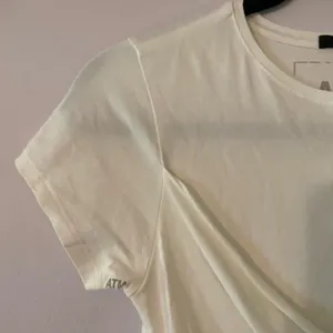 ATM White Cropped Cross-over Tee Stretchy Minimalist Sporty Women's size Small thumbnail 3