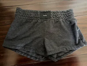 TALENTLESS Women's Charcoal Elastic-Waist Athletic Shorts small thumbnail 1