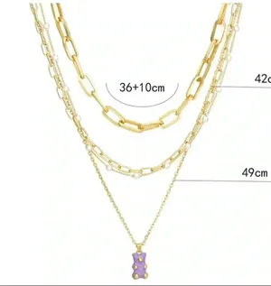 🆕Stitching Necklace Fashion Purple Bear Multi thumbnail 6