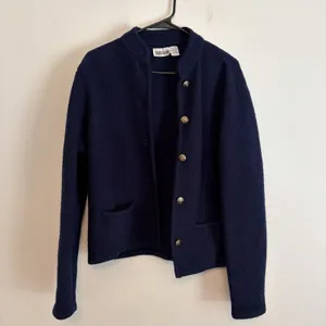 Vintage Country Suburbans 100% Wool Navy Jacket Womens M Gold Buttons Hong Kong thumbnail 2