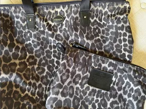 Coach Cheetah Ocelot Print Nylon Tote Small & Matching Pouch Wallet Rare thumbnail 3