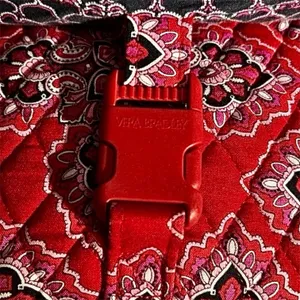 Vera Bradley Frankly Scarlet Red‎ Pink Quilted Messenger Bag Laptop Tote Boho thumbnail 11