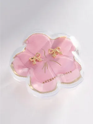 Gold Bows Icon Post Earrings: Floral Edition By Anthropologie thumbnail 2
