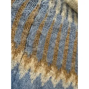 J.Crew Fair Isle Cardigan in Frosted Tundra Snow Brushed Yarn Sweater Medium thumbnail 3