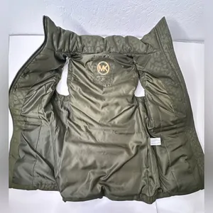 Michael‎ Kors Women's Quilted Trim Puffer Vest Size XS Green Cheetah No Hood thumbnail 14