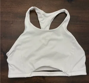 Alphalete Sports Bra Top Women’s Medium White Cut Out High Neck thumbnail 1