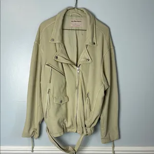NWOT Free People We The Free Rebel Rebel Knit Moto Jacket Top Oversized Size Med thumbnail 5