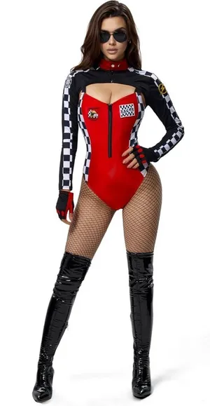 Spooktacular Creations Halloween Race Car Driver Costume Bodysuit MEDIUM thumbnail 1