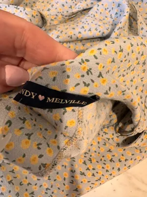 RARE Brandy Melville Blue Yellow Ditsy Floral Dress Slip Dress Tie Back S M thumbnail 8