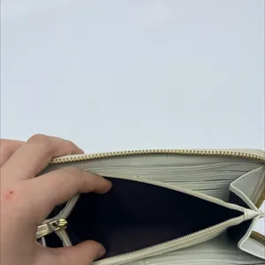 Coach Signature C Zip Around Beige Cream Coated Canvas Wallet thumbnail 6
