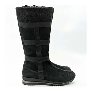 Timberland Women Vintage 90s Y2K Black Genuine Leather Tall Lug sole Boots thumbnail 3