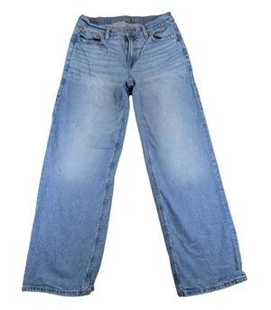 American Eagle Strigid Stovepipe High Rise Straight Leg Jeans Light Wash Women 4 thumbnail 1