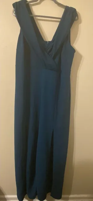 New NWT Forever 21 + Teal Green Maxi Dress V-Neck Size 3X‎ thumbnail 1