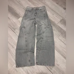 Zara Wide Leg Legged Pants‎ Denim Jeans Size Cargo Y2K Festival thumbnail 2