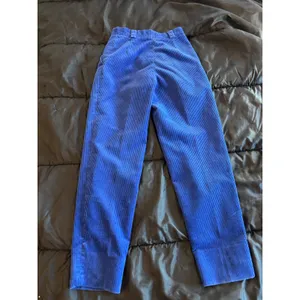 Francis Ferent Brussels Vintage Blue Corduroy Pleated Tapered Pants Sz small thumbnail 6