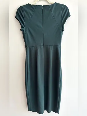 Express Cap Sleeve Fitted Sheath Business Casual Work Dress, Emerald Green, XS thumbnail 10