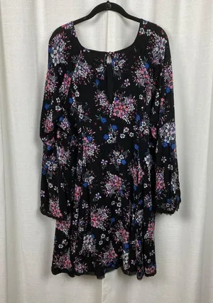 Torrid Black&Pink Floral Challis Mini Dress Sz.24W thumbnail 9