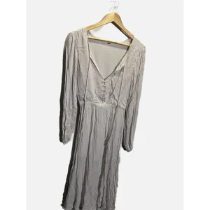 Free People Maxi Dress Endless Summer Grey Long Sleeve Boho Peasant Slit‎ V-Neck thumbnail 3
