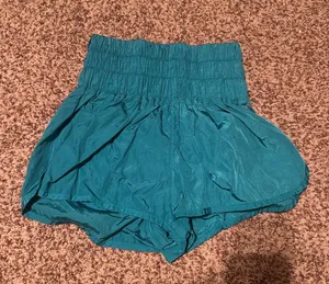 Teal Free People All The Way Home Shorts thumbnail 1