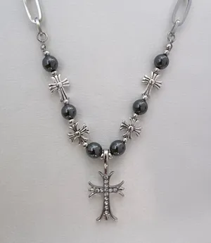 Cross Pendant Necklace for Men Women,Streetwear Punk Hip Hop Unisex Style thumbnail 1